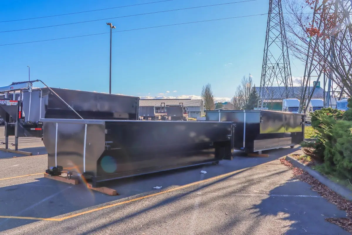 Roll-off dumpster ready for waste disposal at job site for 12 Yard Dumpster Rental in Mound